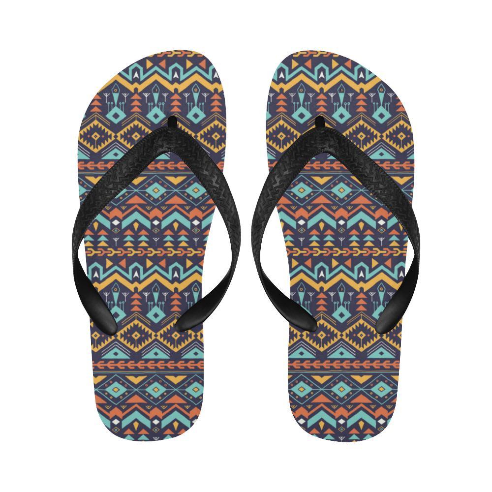Aztec Style Print Pattern Flip Flops-JTAMIGO.COM