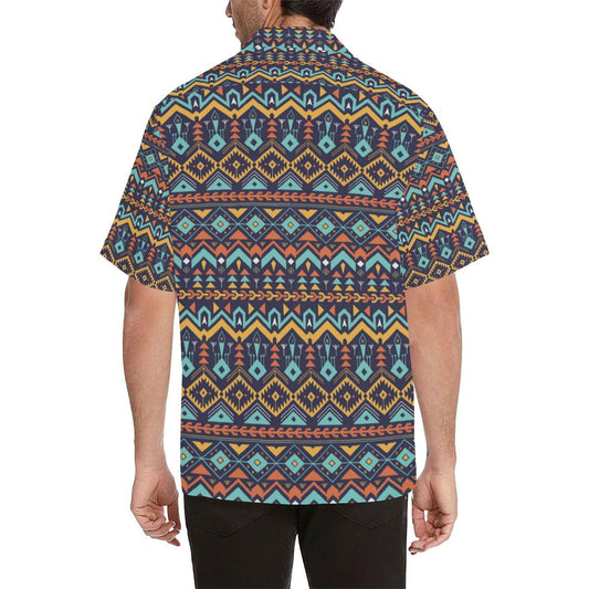 Aztec Style Print Pattern Men Aloha Hawaiian Shirt