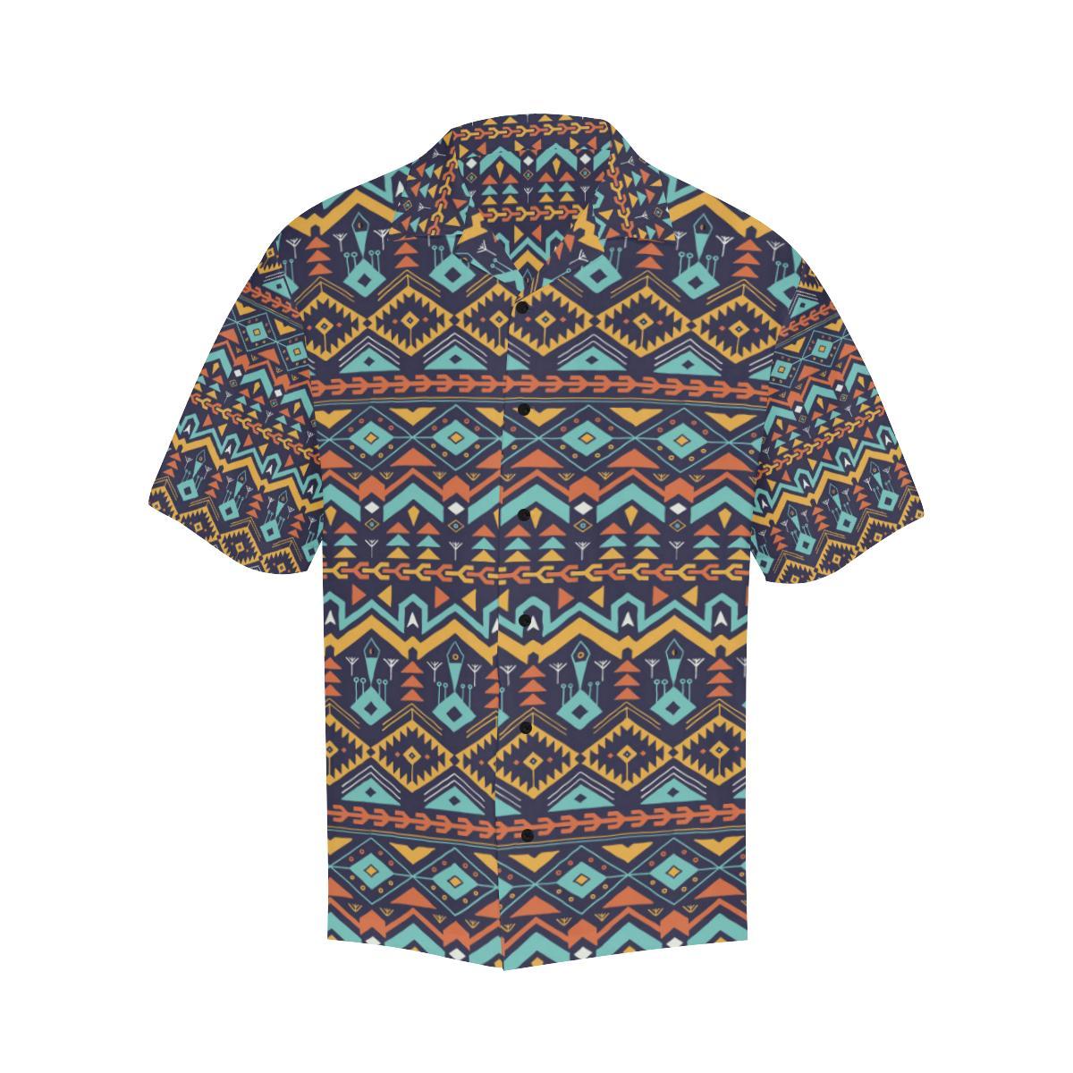 Aztec Style Print Pattern Men Aloha Hawaiian Shirt