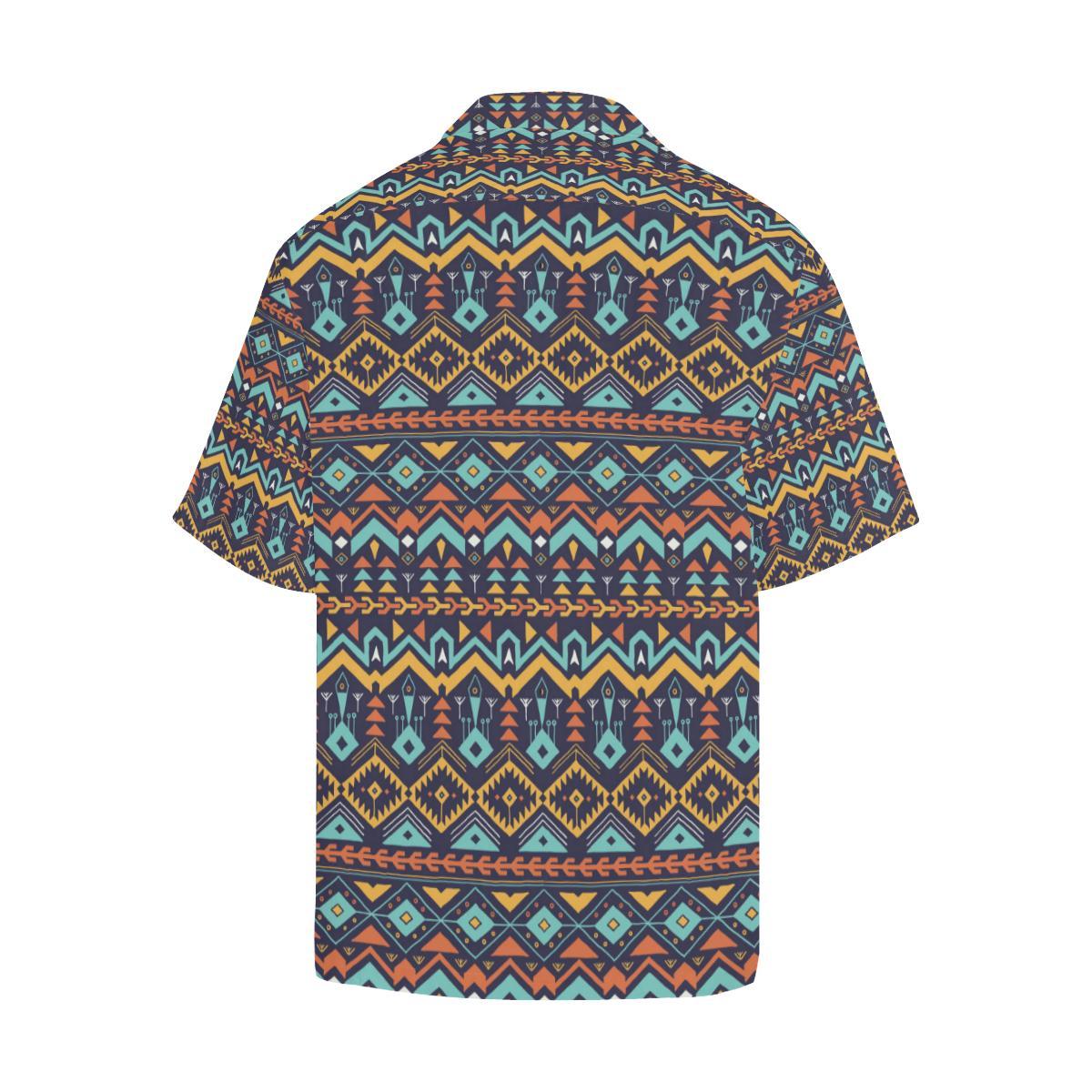 Aztec Style Print Pattern Men Aloha Hawaiian Shirt