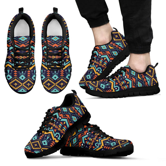 Aztec Style Print Pattern Men Sneakers Shoes