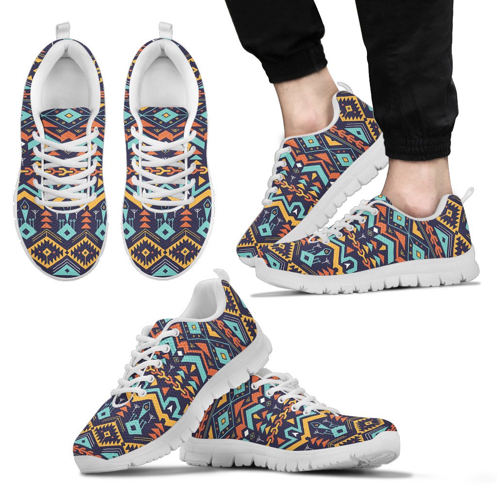 Aztec Style Print Pattern Men Sneakers Shoes