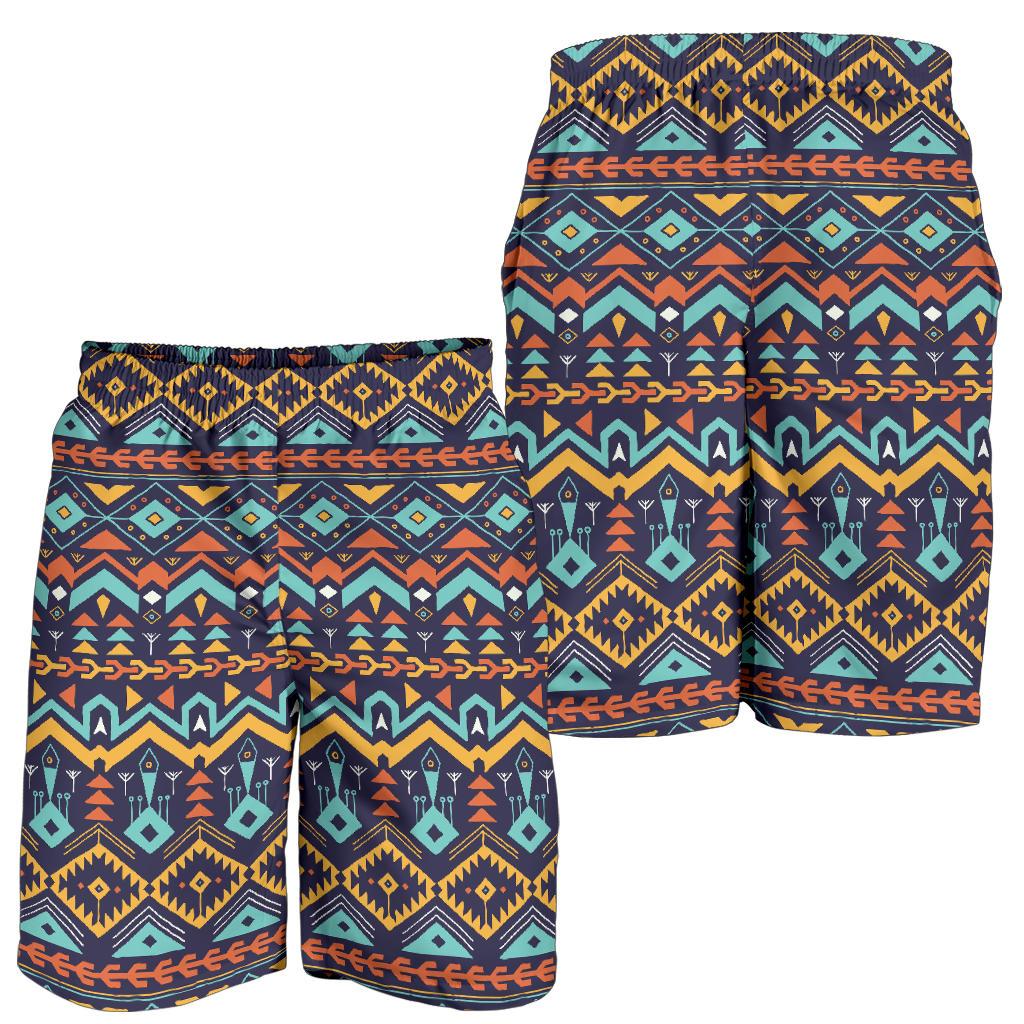 Aztec Style Print Pattern Mens Shorts-JTAMIGO.COM