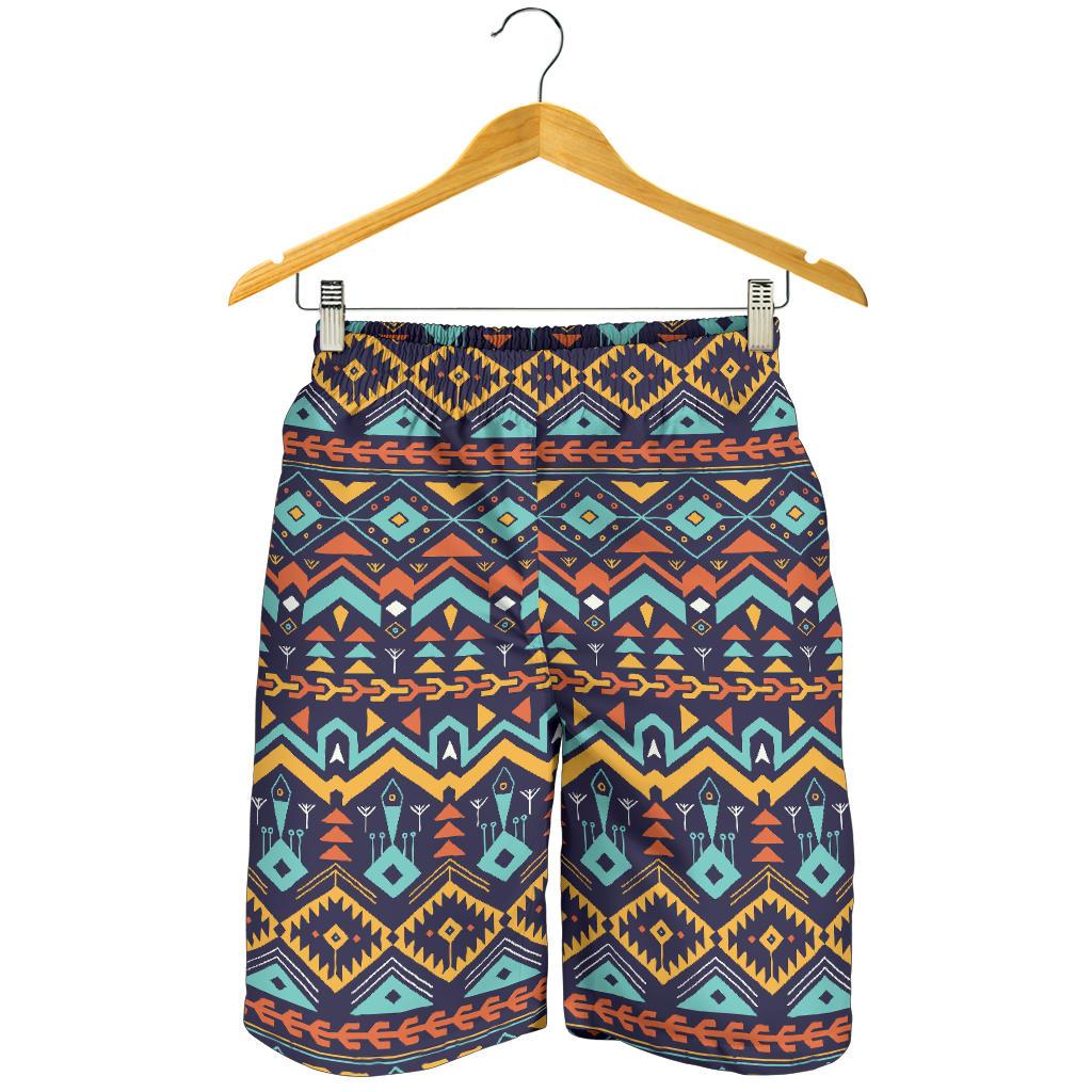 Aztec Style Print Pattern Mens Shorts-JTAMIGO.COM
