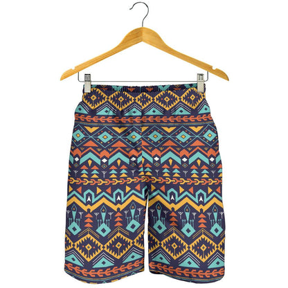 Aztec Style Print Pattern Mens Shorts-JTAMIGO.COM