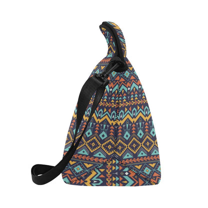 Aztec Style Print Pattern Neoprene Lunch Bag (Model 1669)(Large)-JTAMIGO.COM