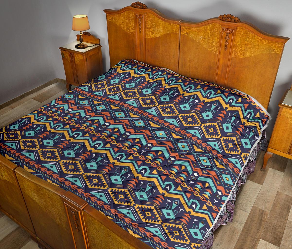 Aztec Style Print Pattern Premium Quilt-JTAMIGO.COM