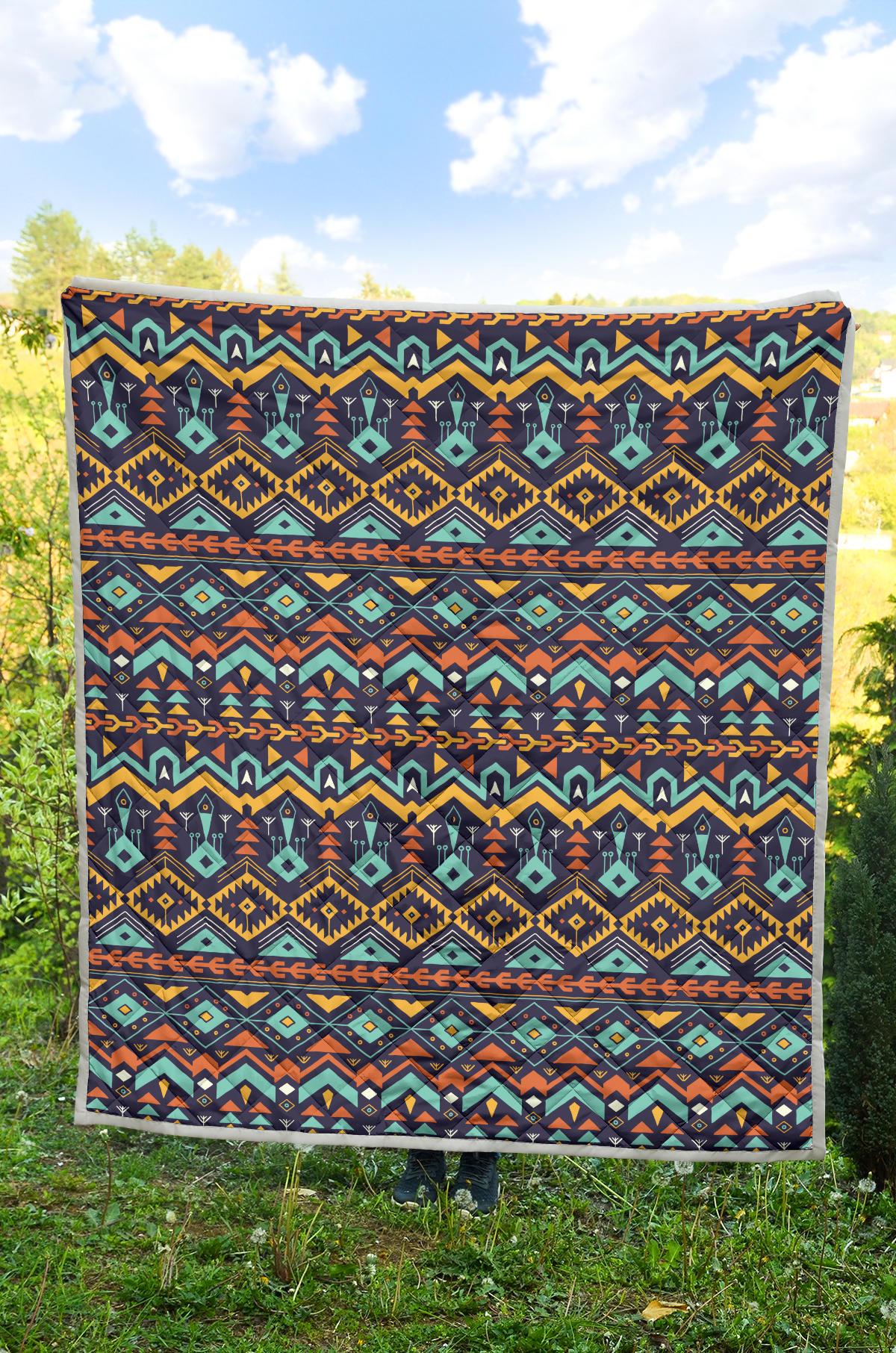 Aztec Style Print Pattern Premium Quilt-JTAMIGO.COM