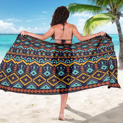 Aztec Style Print Pattern Sarong Pareo Wrap