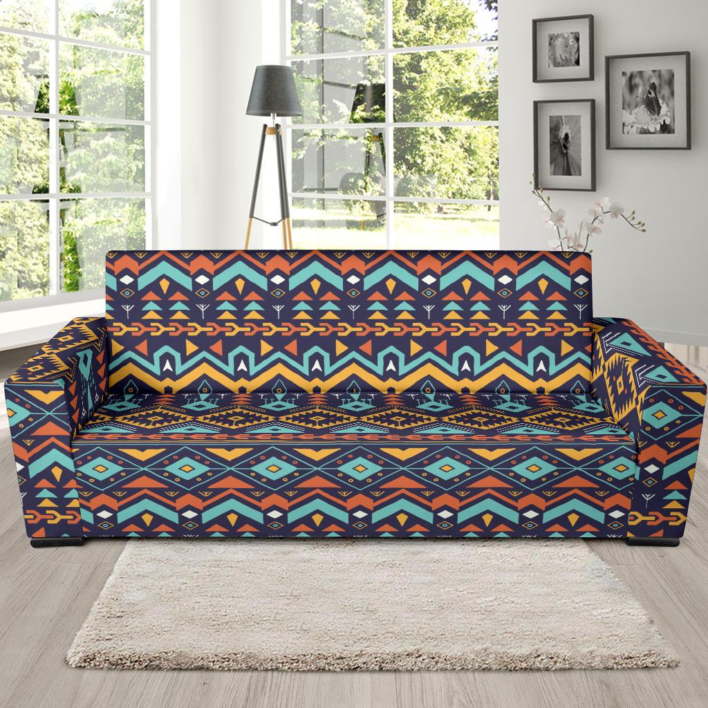 Aztec Style Print Pattern Sofa Slipcover-JTAMIGO.COM