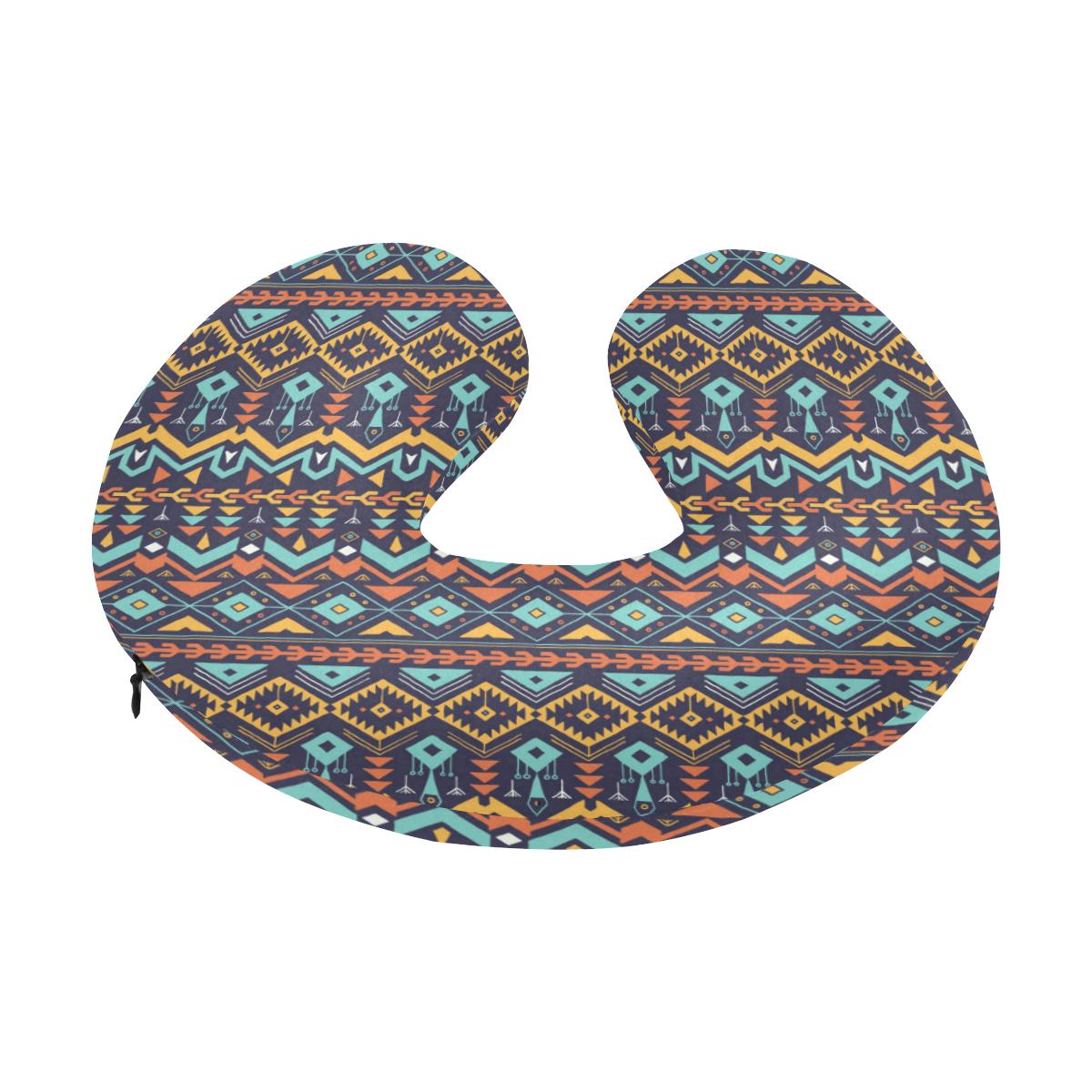 Aztec Style Print Pattern U-Shaped Travel Neck Pillow-JTAMIGO.COM