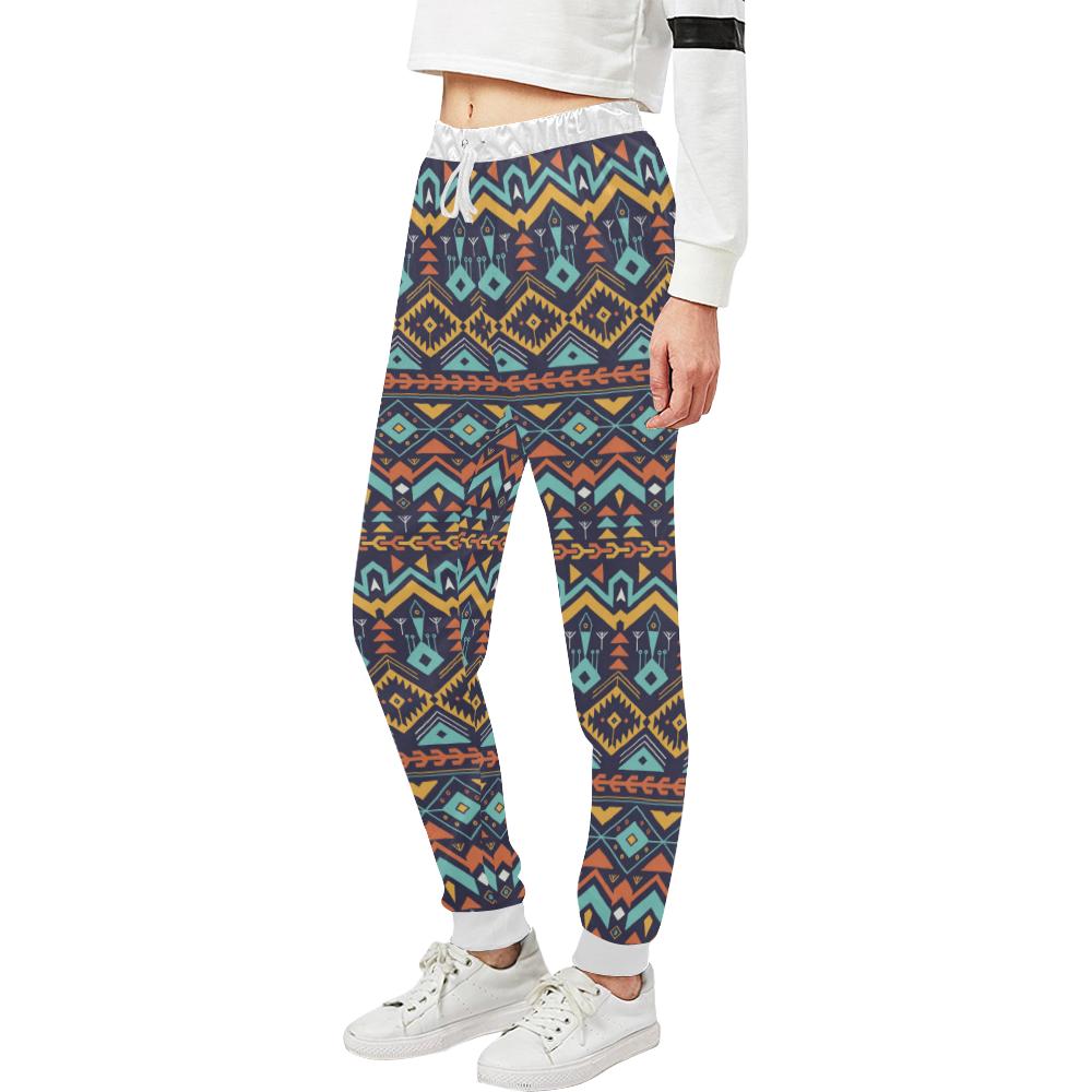 Aztec Style Print Pattern Unisex Casual Sweatpants (Model L11)-JTAMIGO.COM