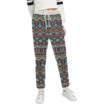 Aztec Style Print Pattern Unisex Casual Sweatpants (Model L11)-JTAMIGO.COM