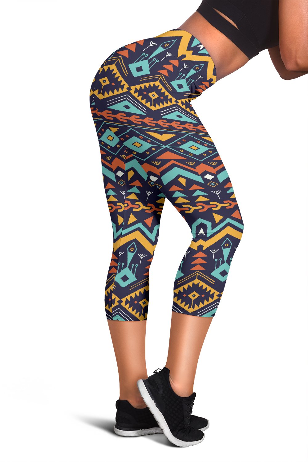 Aztec Style Print Pattern Women Capris