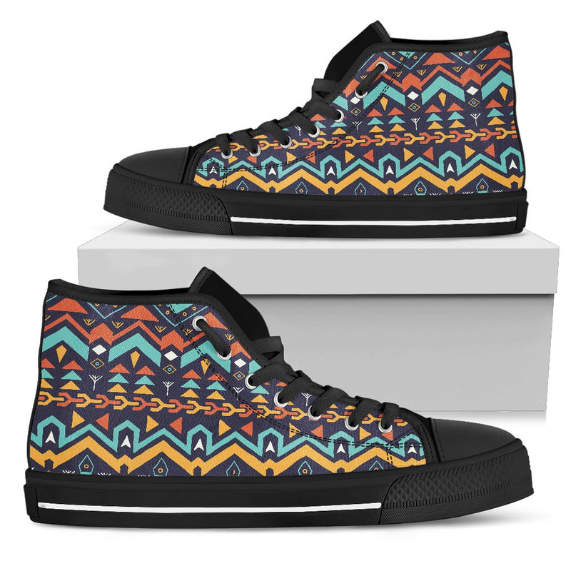 Aztec Style Print Pattern Women High Top Shoes