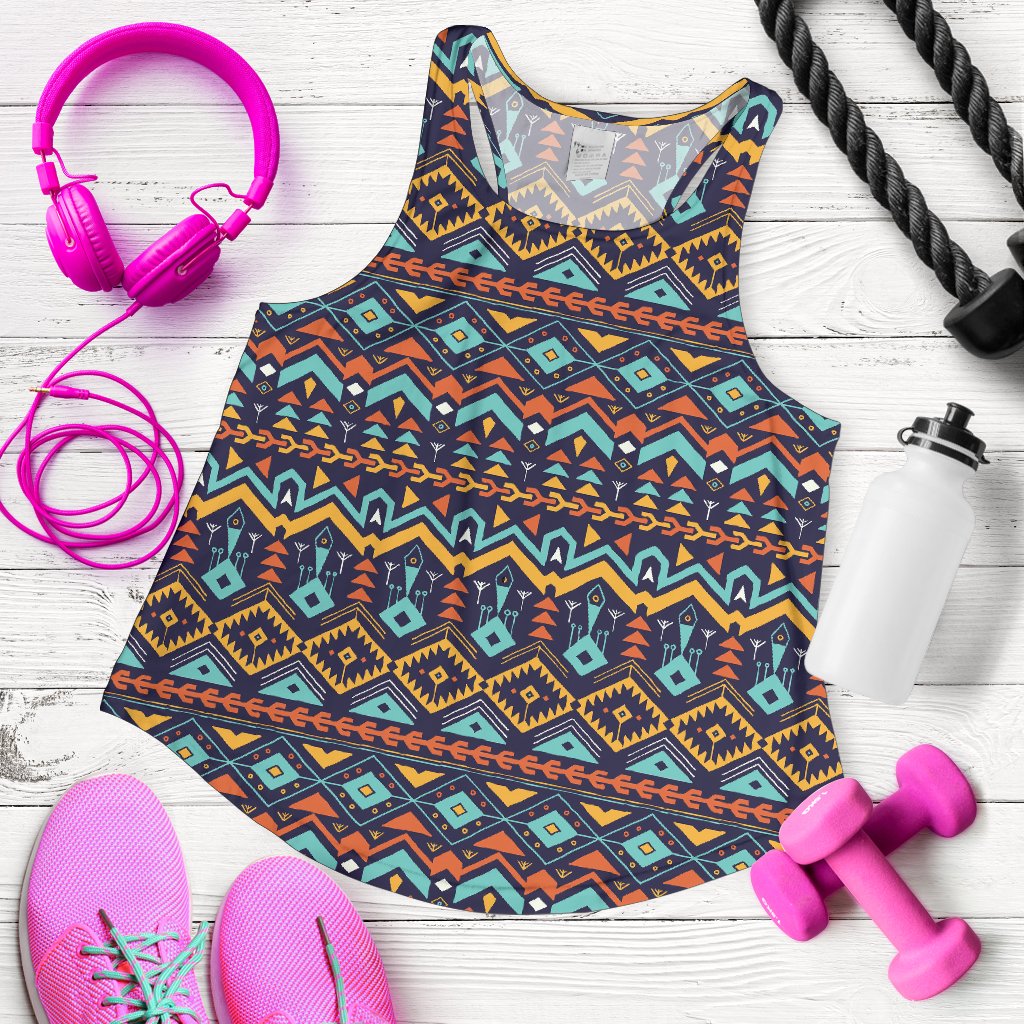 Aztec Style Print Pattern Women Racerback Tank Top