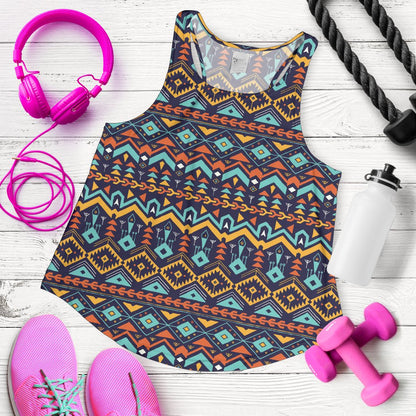 Aztec Style Print Pattern Women Racerback Tank Top