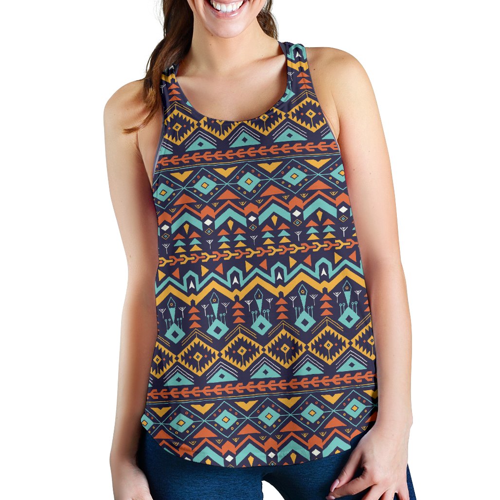 Aztec Style Print Pattern Women Racerback Tank Top