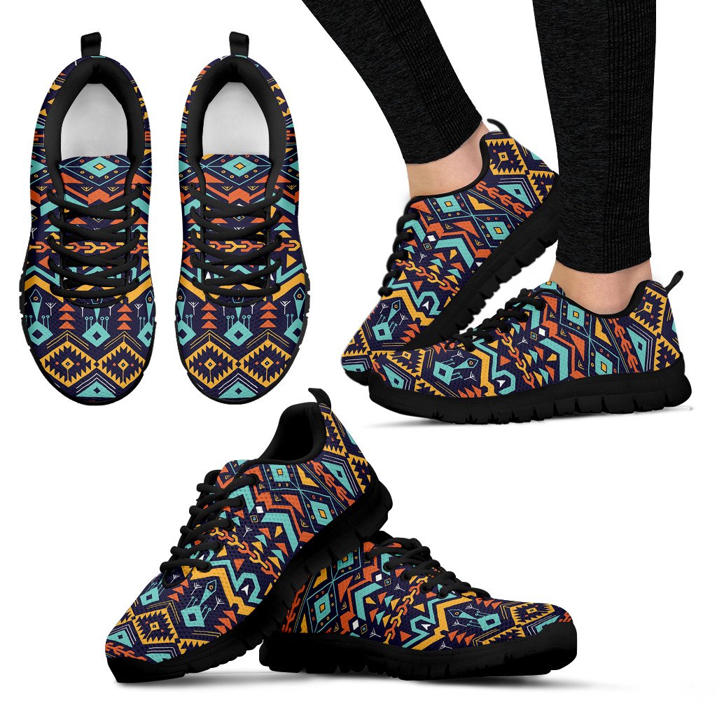 Aztec Style Print Pattern Women Sneakers Shoes