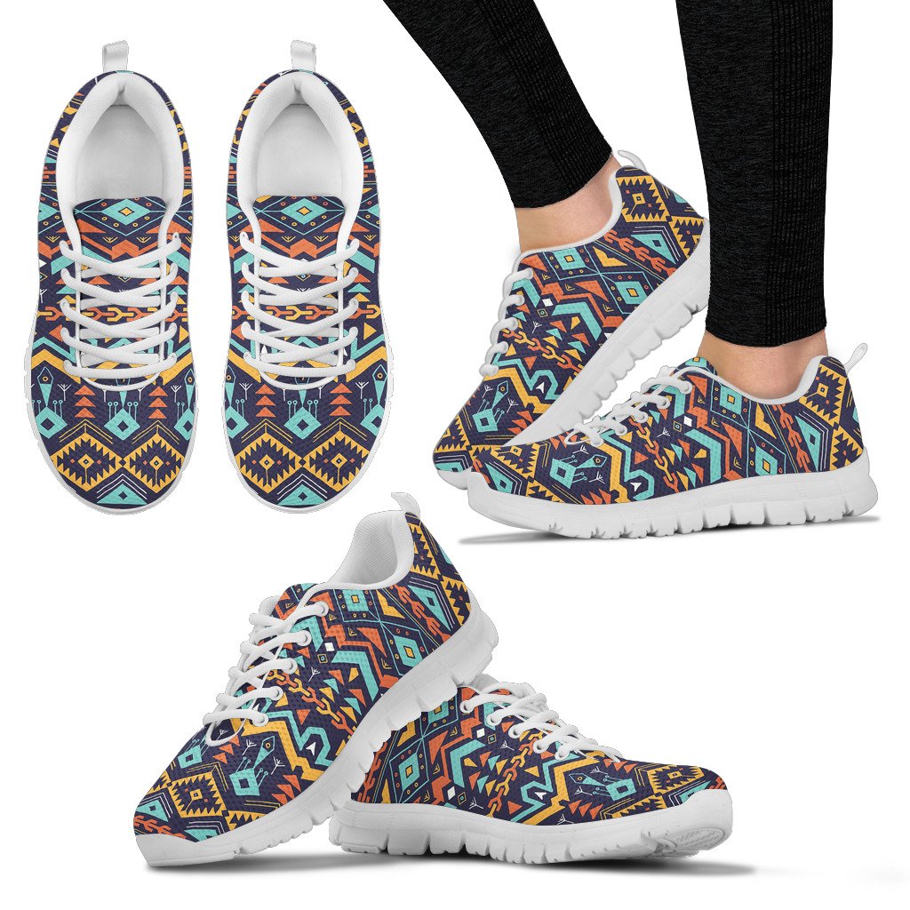 Aztec Style Print Pattern Women Sneakers Shoes