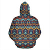 Aztec Style Print Pattern Zip Up Hoodie