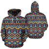 Aztec Style Print Pattern Zip Up Hoodie