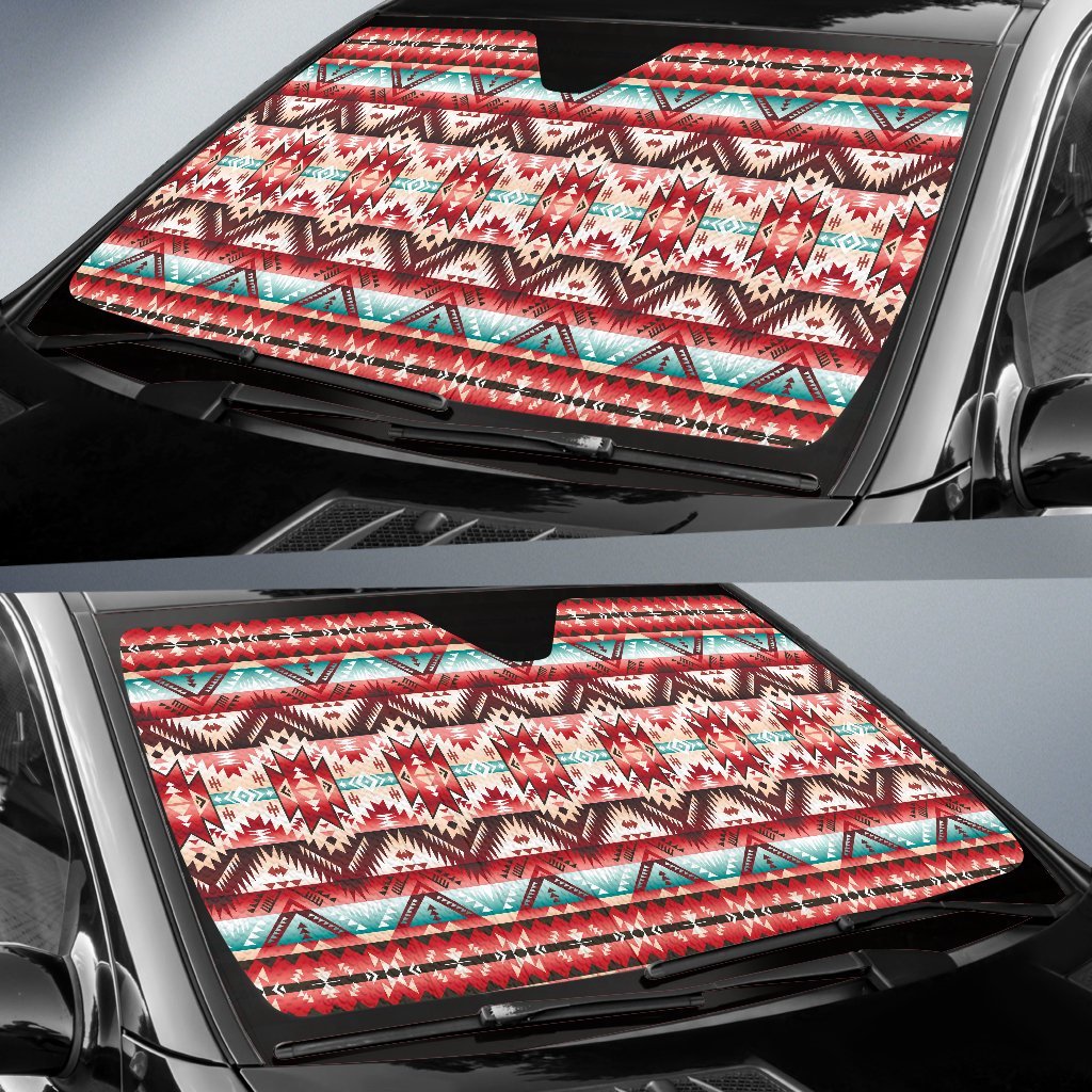 Aztec Western Style Print Pattern Car Sun Shade For Windshield