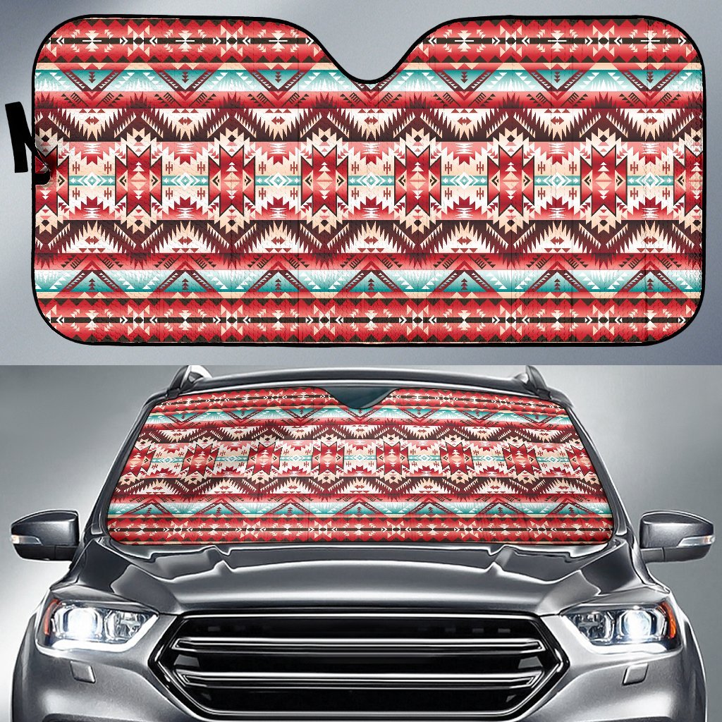 Aztec Western Style Print Pattern Car Sun Shade For Windshield