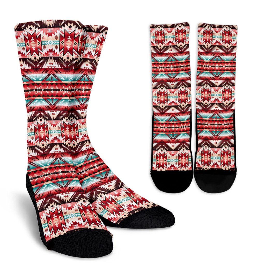 Aztec Western Style Print Pattern Crew Socks – JTAMIGO
