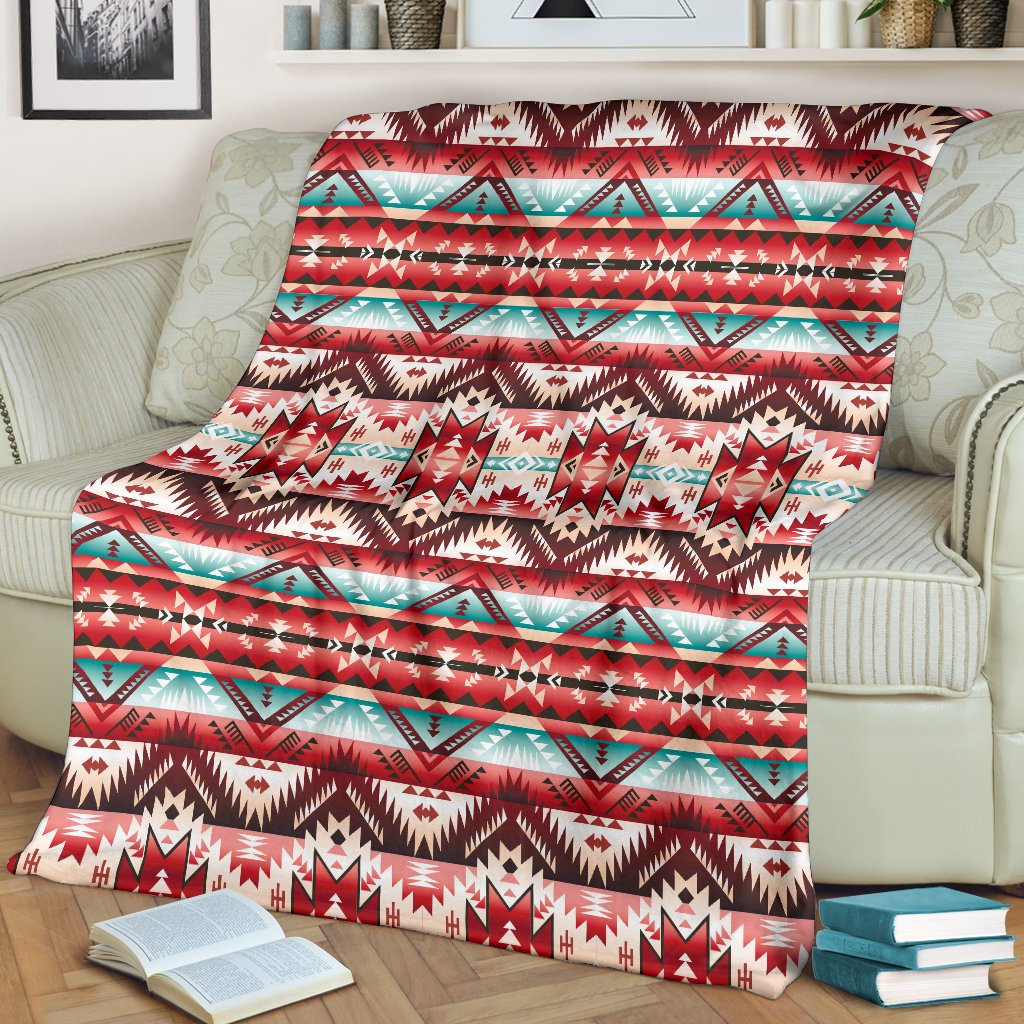 Aztec Western Style Print Pattern Fleece Blanket