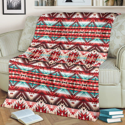 Aztec Western Style Print Pattern Fleece Blanket