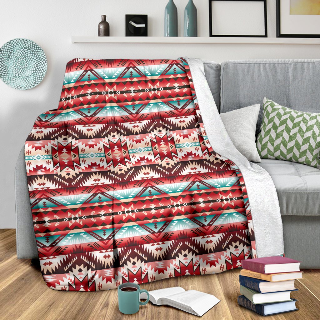 Aztec Western Style Print Pattern Fleece Blanket