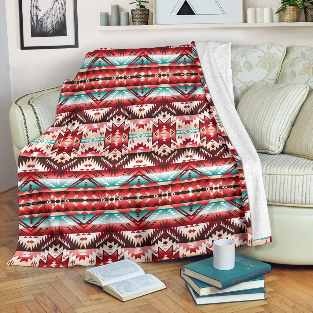 Aztec Western Style Print Pattern Fleece Blanket