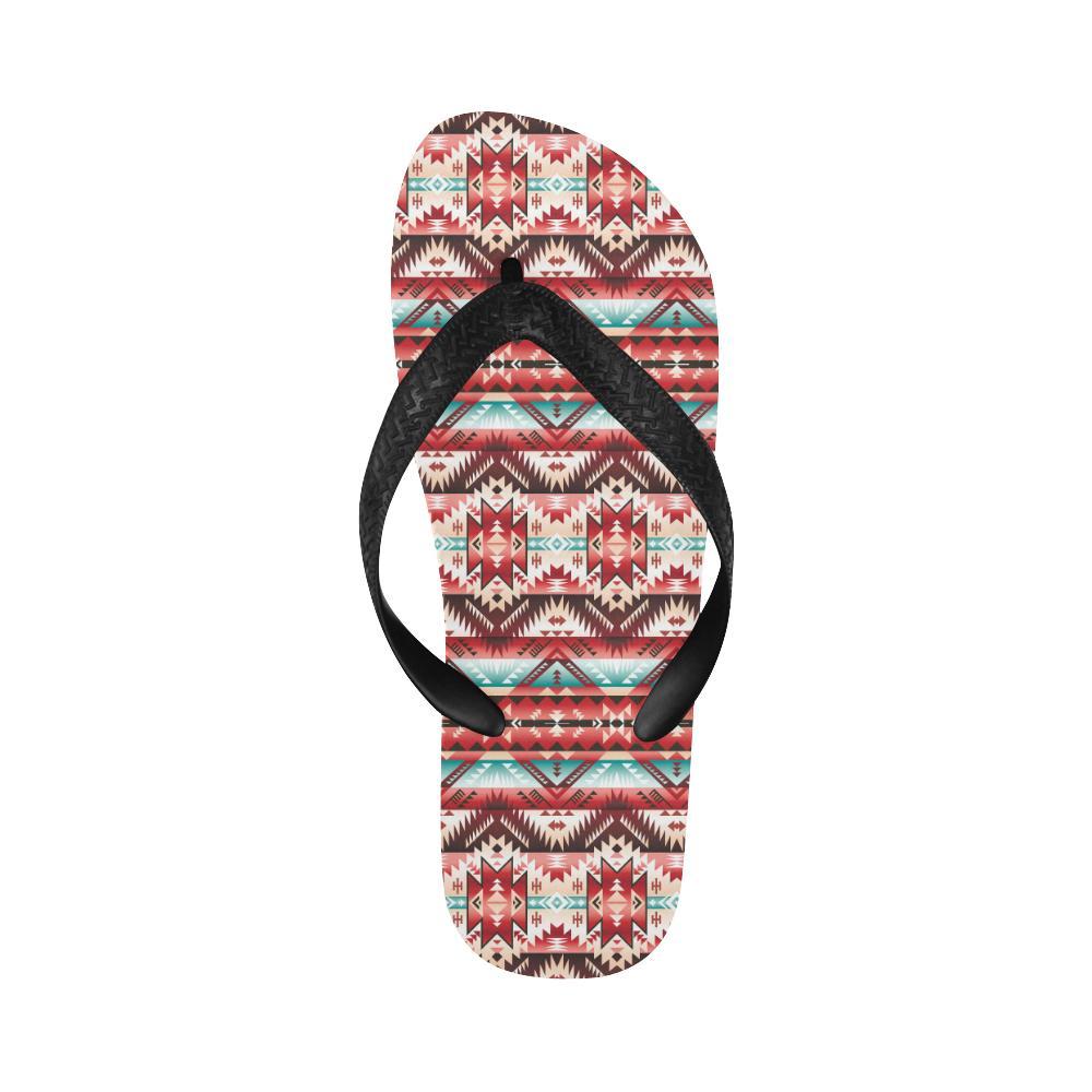 Aztec Western Style Print Pattern Flip Flops-JTAMIGO.COM