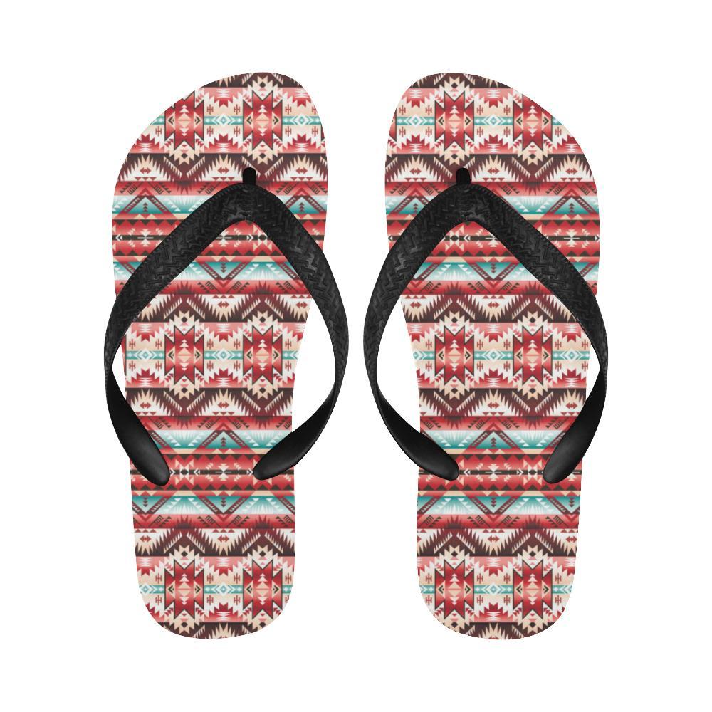 Aztec Western Style Print Pattern Flip Flops-JTAMIGO.COM