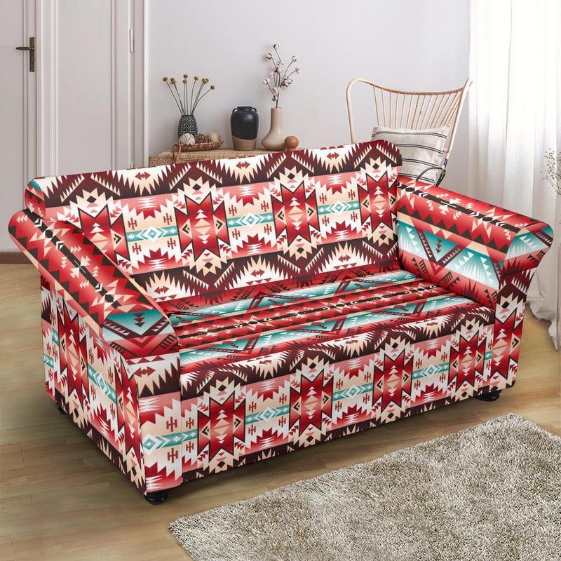 Aztec Western Style Print Pattern Loveseat Slipcover-JTAMIGO.COM