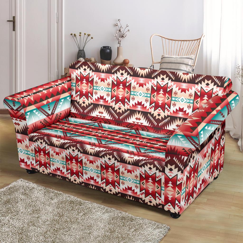 Aztec Western Style Print Pattern Loveseat Slipcover-JTAMIGO.COM