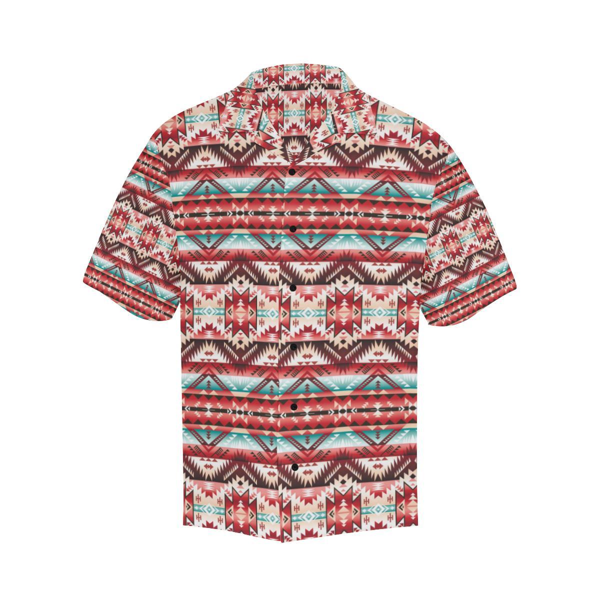 Aztec Western Style Print Pattern Men Aloha Hawaiian Shirt