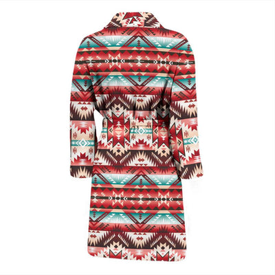 Aztec Western Style Print Pattern Men Bath Robe-JTAMIGO.COM