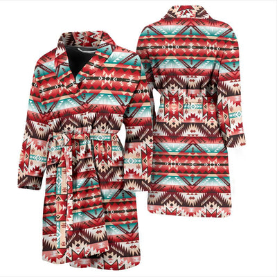 Aztec Western Style Print Pattern Men Bath Robe-JTAMIGO.COM