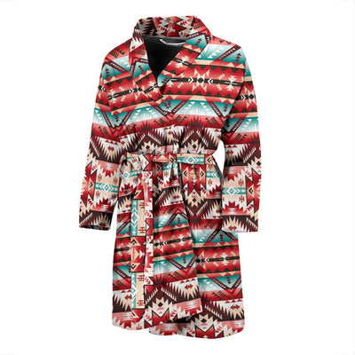 Aztec Western Style Print Pattern Men Bath Robe-JTAMIGO.COM