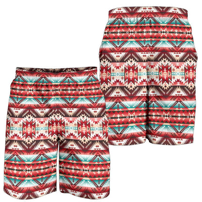 Aztec Western Style Print Pattern Mens Shorts-JTAMIGO.COM