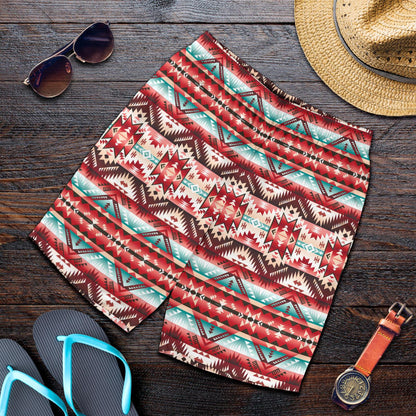 Aztec Western Style Print Pattern Mens Shorts-JTAMIGO.COM