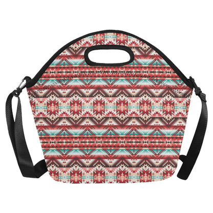 Aztec Western Style Print Pattern Neoprene Lunch Bag (Model 1669)(Large)-JTAMIGO.COM