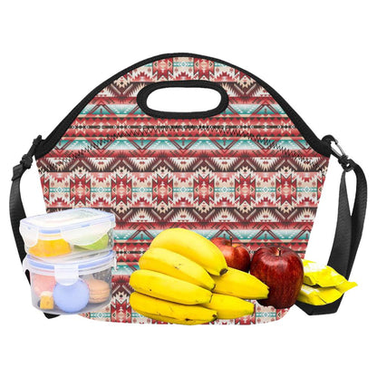 Aztec Western Style Print Pattern Neoprene Lunch Bag (Model 1669)(Large)-JTAMIGO.COM
