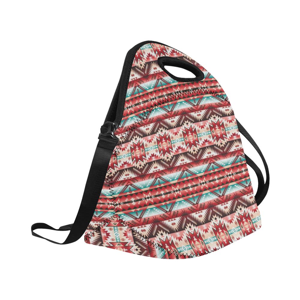 Aztec Western Style Print Pattern Neoprene Lunch Bag (Model 1669)(Large)-JTAMIGO.COM