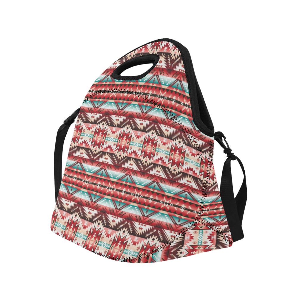 Aztec Western Style Print Pattern Neoprene Lunch Bag (Model 1669)(Large)-JTAMIGO.COM