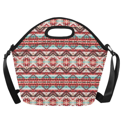 Aztec Western Style Print Pattern Neoprene Lunch Bag (Model 1669)(Large)-JTAMIGO.COM