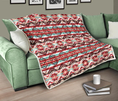 Aztec Western Style Print Pattern Premium Quilt-JTAMIGO.COM