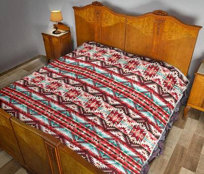 Aztec Western Style Print Pattern Premium Quilt-JTAMIGO.COM